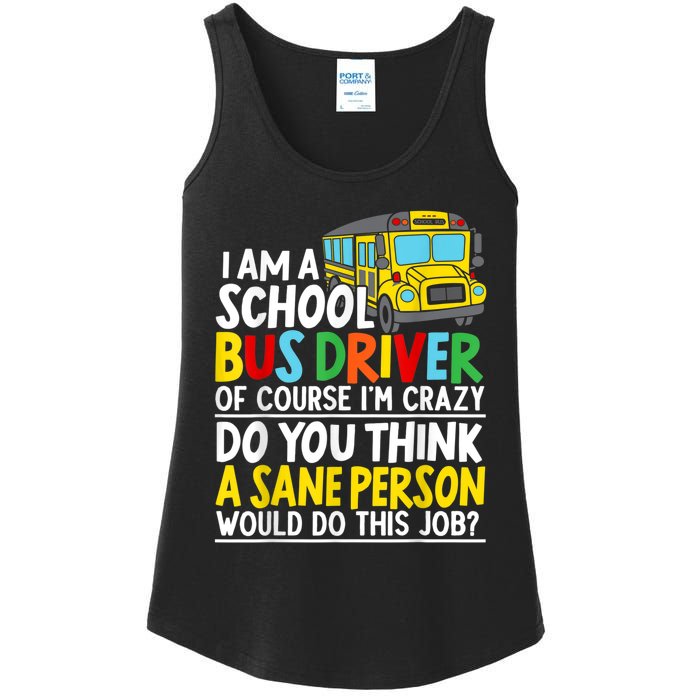 I Am A School Bus Driver Student Delivery Specialist Ladies Essential Tank