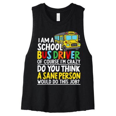 I Am A School Bus Driver Student Delivery Specialist Women's Racerback Cropped Tank