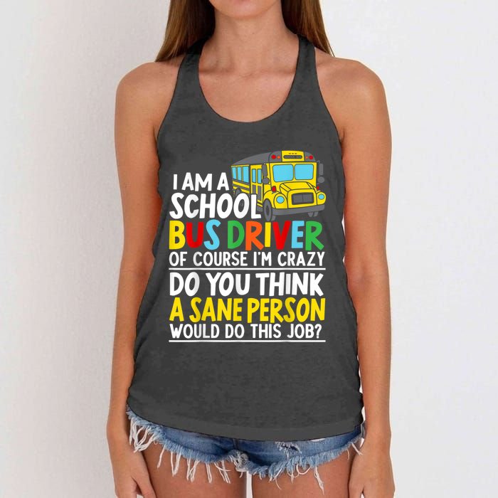 I Am A School Bus Driver Student Delivery Specialist Women's Knotted Racerback Tank