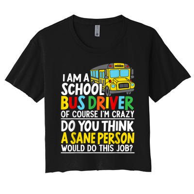 I Am A School Bus Driver Student Delivery Specialist Women's Crop Top Tee