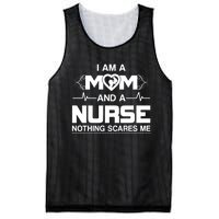 I Am A Mom And A Nurse Nothing Scares Me Funny Nurse Mesh Reversible Basketball Jersey Tank