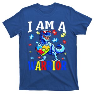 I Am A Warrior Autism Family Dinosaur Autism Awareness Cute Gift T-Shirt