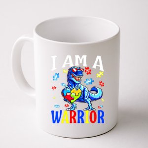 I Am A Warrior Autism Family Dinosaur Autism Awareness Cute Gift Coffee Mug