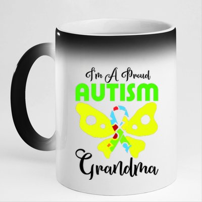 I Am A Proud Autism Grandma 11oz Black Color Changing Mug