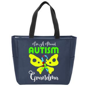 I Am A Proud Autism Grandma Zip Tote Bag