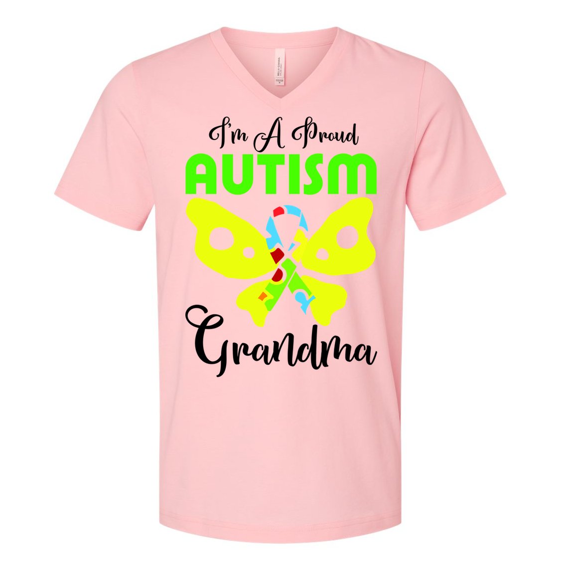 I Am A Proud Autism Grandma V-Neck T-Shirt