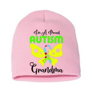 I Am A Proud Autism Grandma Short Acrylic Beanie