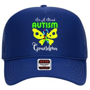 I Am A Proud Autism Grandma High Crown Mesh Back Trucker Hat