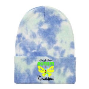 I Am A Proud Autism Grandma Tie Dye 12in Knit Beanie