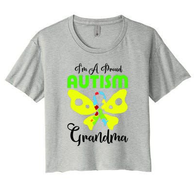 I Am A Proud Autism Grandma Women's Crop Top Tee