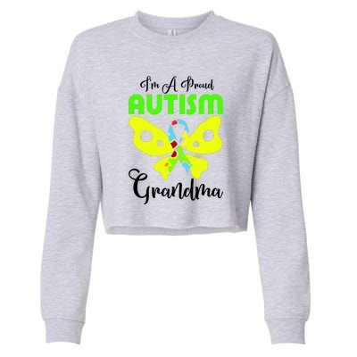 I Am A Proud Autism Grandma Cropped Pullover Crew