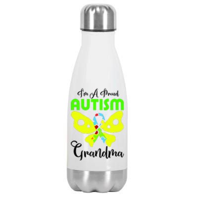 I Am A Proud Autism Grandma Stainless Steel Insulated Water Bottle