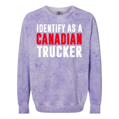 Identify As A Canadian Trucker Colorblast Crewneck Sweatshirt