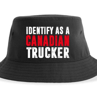 Identify As A Canadian Trucker Sustainable Bucket Hat