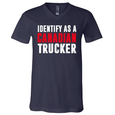 Identify As A Canadian Trucker V-Neck T-Shirt