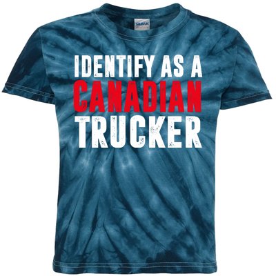 Identify As A Canadian Trucker Kids Tie-Dye T-Shirt