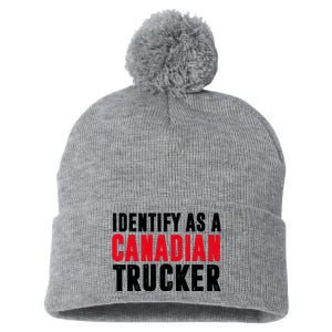 Identify As A Canadian Trucker Pom Pom 12in Knit Beanie