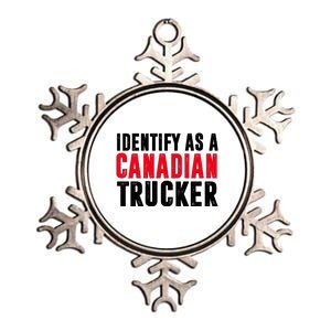 Identify As A Canadian Trucker Metallic Star Ornament