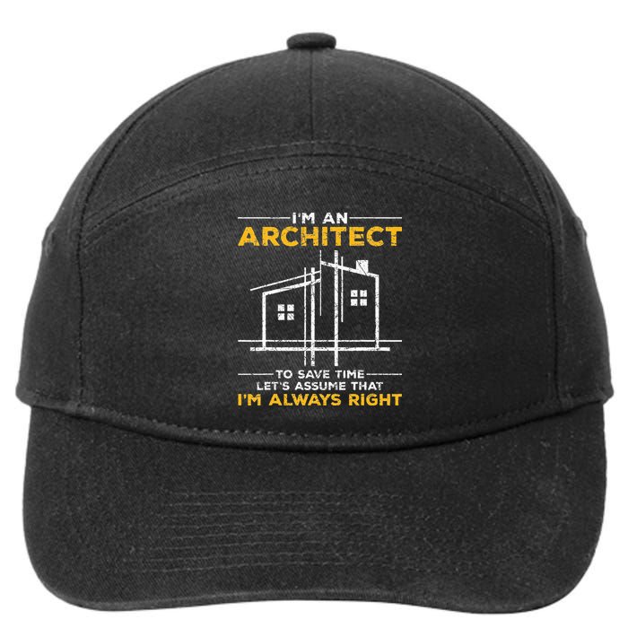 Im An Architect Architecture Funny Architect 7-Panel Snapback Hat
