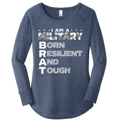 I Am A Military Brat Veteran Soldier Military Child Month Women's Perfect Tri Tunic Long Sleeve Shirt