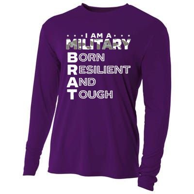 I Am A Military Brat Veteran Soldier Military Child Month Cooling Performance Long Sleeve Crew