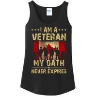 I Am A Veteran My Oath Never Expires Gift Remembrance Day Patriotic Canada Ladies Essential Tank