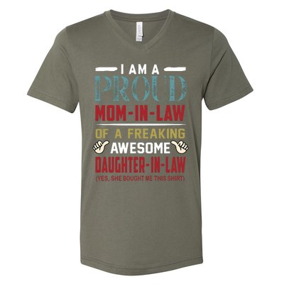 I Am A Proud Mom In Law Of A Freaking Awesome Daughter In Law V-Neck T-Shirt