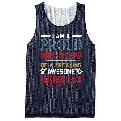 I Am A Proud Mom In Law Of A Freaking Awesome Daughter In Law Mesh Reversible Basketball Jersey Tank