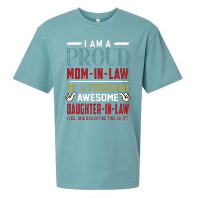 I Am A Proud Mom In Law Of A Freaking Awesome Daughter In Law Sueded Cloud Jersey T-Shirt