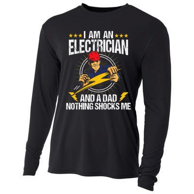 I Am An Electrician Lineman Lineworker Dad Electrical Work Cooling Performance Long Sleeve Crew