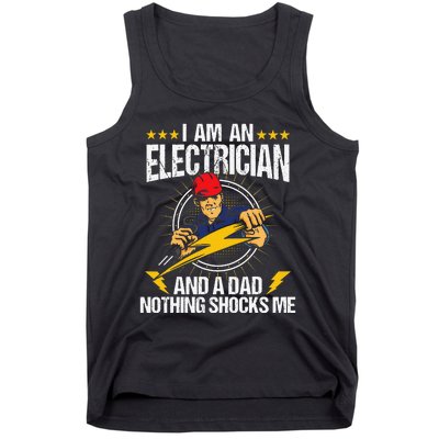 I Am An Electrician Lineman Lineworker Dad Electrical Work Tank Top