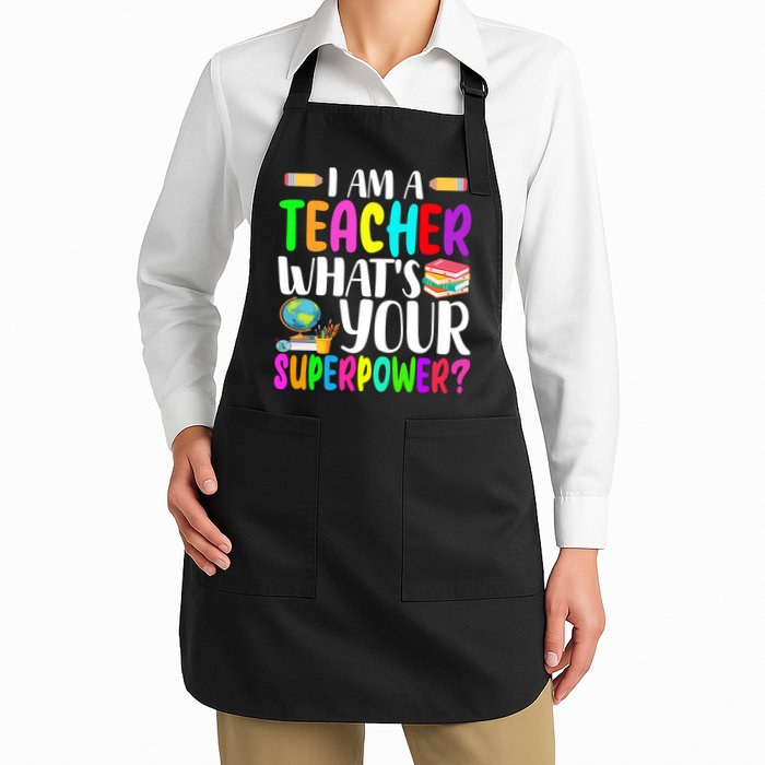 I Am A Teacher Whats Your Superpower Colorful Apron