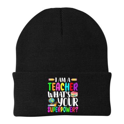 I Am A Teacher Whats Your Superpower Colorful Beanie