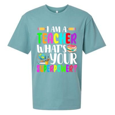 I Am A Teacher Whats Your Superpower Colorful Sueded Cloud Jersey T-Shirt