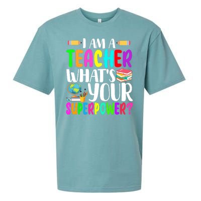 I Am A Teacher Whats Your Superpower Colorful Sueded Cloud Jersey T-Shirt