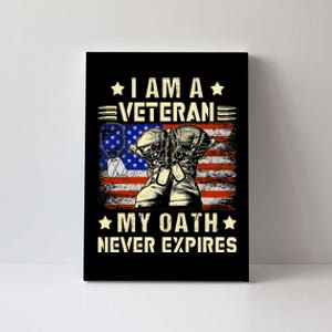 I Am A Veteran My Oath Never Expires Veteran Day Usa Flag Canvas