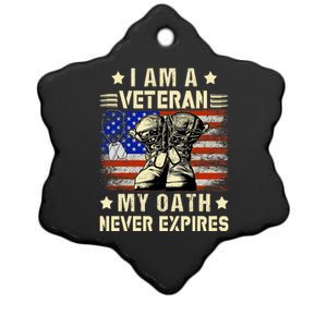 I Am A Veteran My Oath Never Expires Veteran Day Usa Flag Ceramic Star Ornament