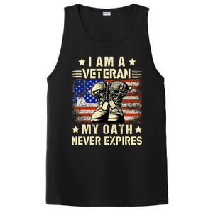 I Am A Veteran My Oath Never Expires Veteran Day Usa Flag PosiCharge Competitor Tank