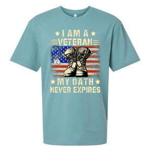 I Am A Veteran My Oath Never Expires Veteran Day Usa Flag Sueded Cloud Jersey T-Shirt