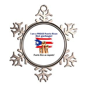 I Am A Proud Puerto Rican Not Garbage Puerto Rico Se Respeta Metallic Star Ornament