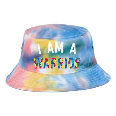 I Am A Warrior Autism Family Puzzle Autism Awareness Tie Dye Newport Bucket Hat