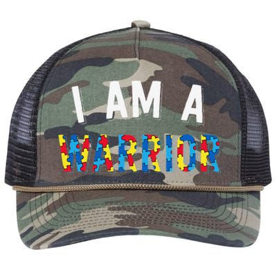 I Am A Warrior Autism Family Puzzle Autism Awareness Retro Rope Trucker Hat Cap