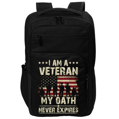 I Am A Veteran My Oath Never Expires Impact Tech Backpack