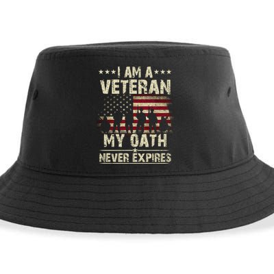 I Am A Veteran My Oath Never Expires Sustainable Bucket Hat