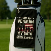 I Am A Veteran My Oath Never Expires Golf Towel