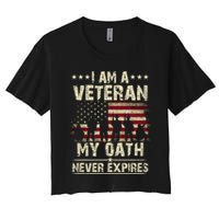 I Am A Veteran My Oath Never Expires Women's Crop Top Tee