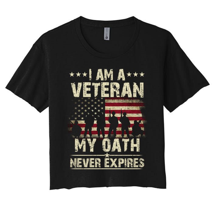 I Am A Veteran My Oath Never Expires Women's Crop Top Tee
