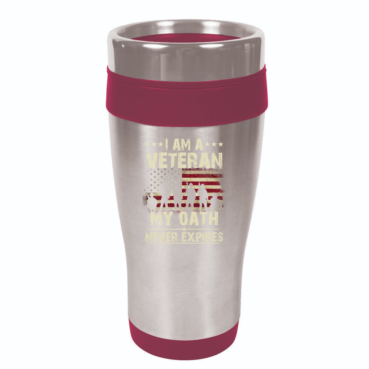 I Am A Veteran My Oath Never Expires 16oz Travel Tumbler