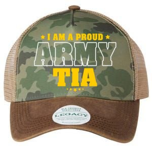 I Am A Proud Army Tia Patriotic Pride Military Aunt Funny Gift Legacy Tie Dye Trucker Hat