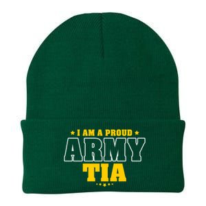 I Am A Proud Army Tia Patriotic Pride Military Aunt Funny Gift Knit Cap Winter Beanie